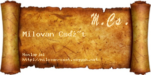 Milovan Csát névjegykártya